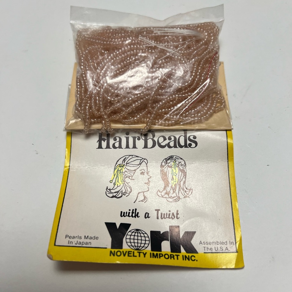 Vintage 1980s Hair Beads with Twist York Novelty Hair Accessories Made In Japan